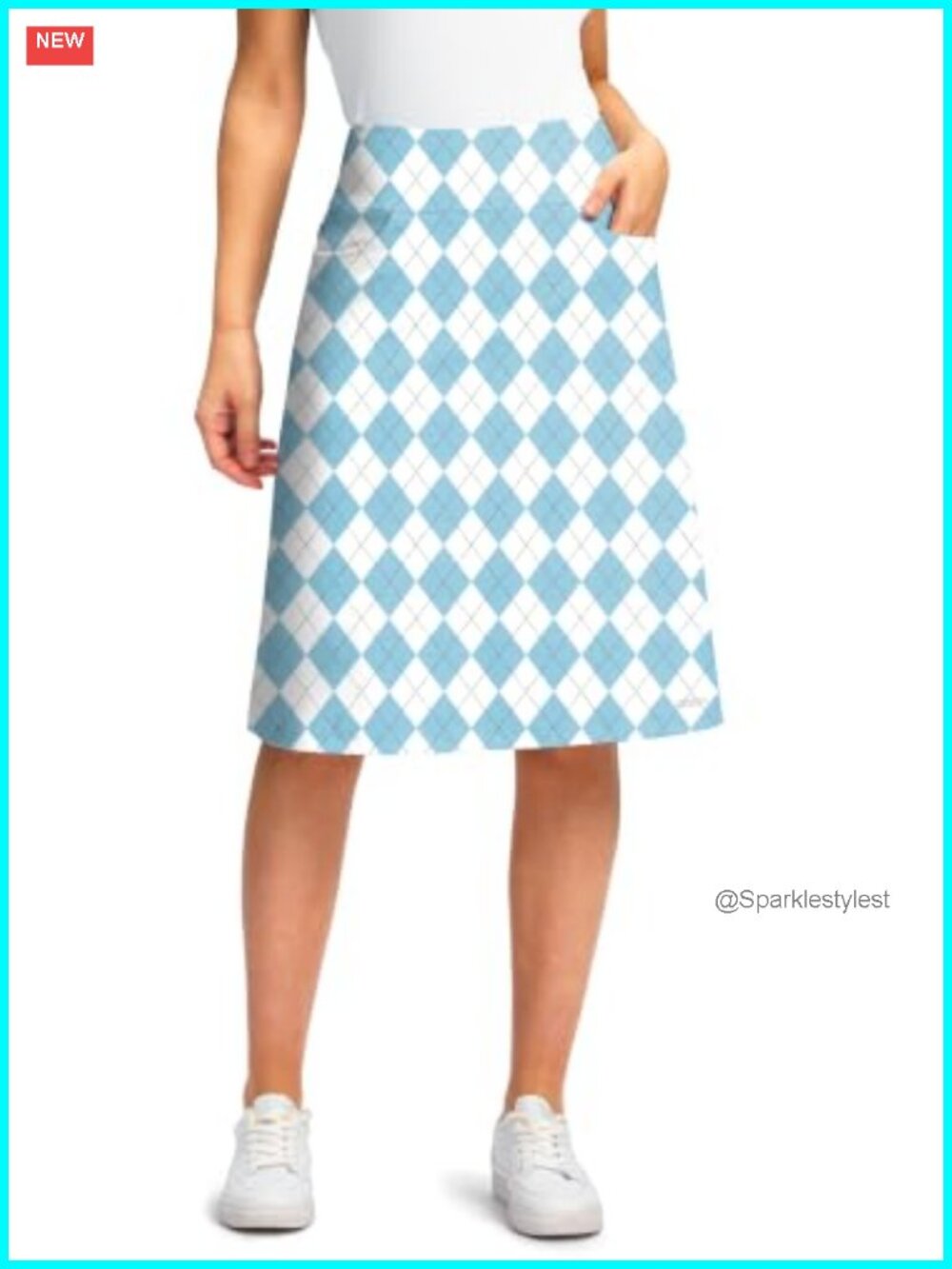 Knee Length Skorts With Zipper Pockets High Waist Active Skort